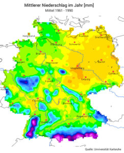 Niederschlagsverteilung Deutschland